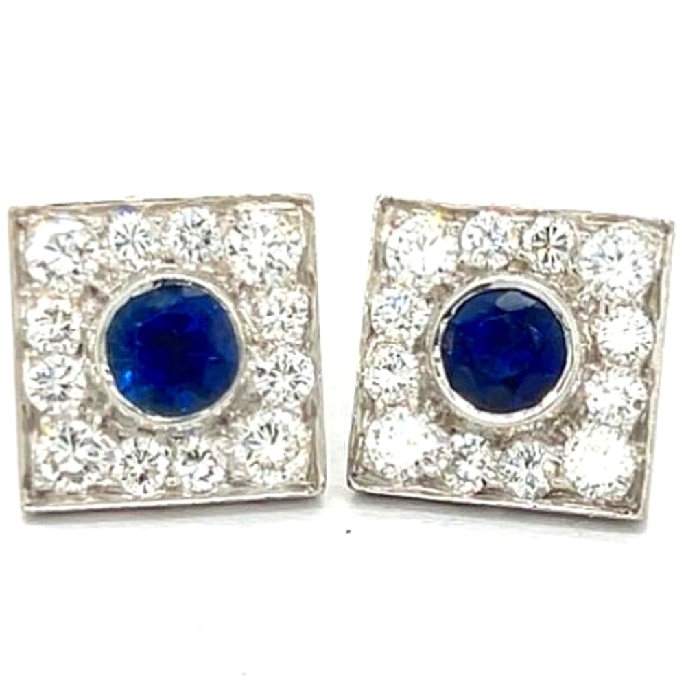 BVLGARI Platinum Sapphire & Diamond Earrings